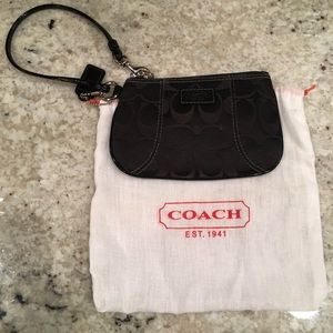 Coach small black wristlet